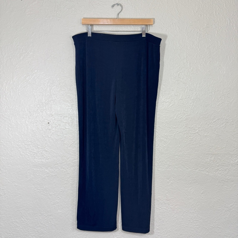 Vtg Chicos Travelers Wide Leg Pants L Pull On Elastic Travel Slinky Jersey Knit